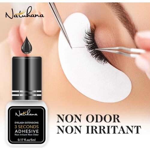 NATUHANA 5ml Eyelash Extension Glue 1 Seconds Fast Drying Eyelashes Glue Pro Black Lash Glue Makeup Tool Adhesive