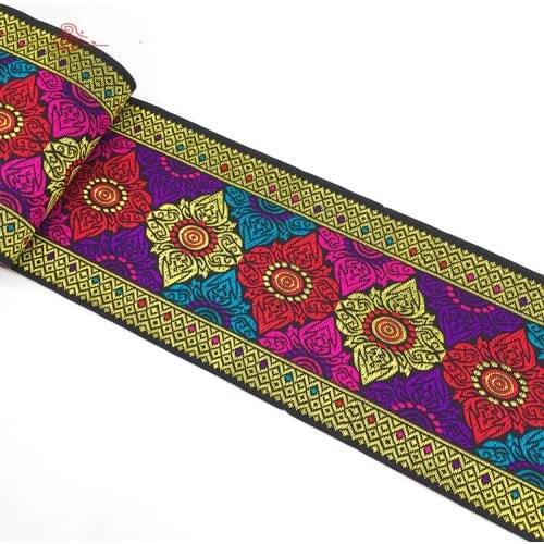 NEW Retro gem series 10cmx8YARDS National wind embroidery Woven Jacquard Ribbon DIY Accessories lace trim