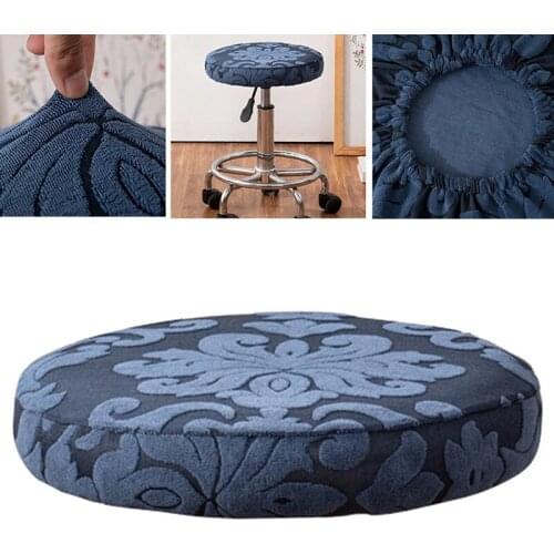 New European Style Jacquard Round Stool Cover Universal Elastic Dustproof Chair Cover Home Bar Banquet Hotel Party Seat Cover
