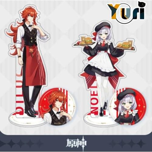 Genshin Impact Original Diluc Noelle Figure Doll Acrylic Stand Model Toy Display Cosplay C YS