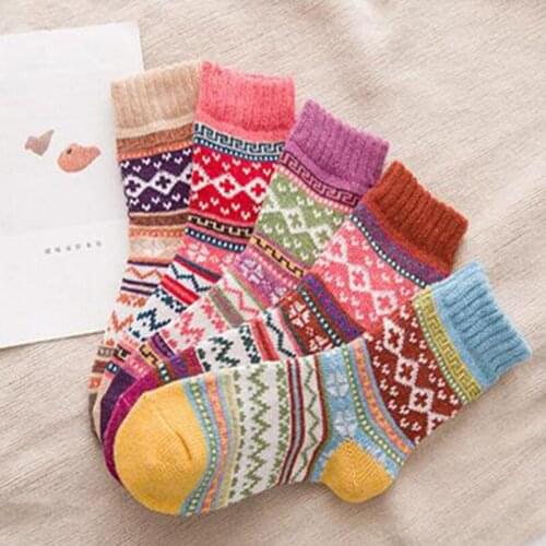 Sanderala Sexy Women Wool Socks Autumn Winter High-end Thickened Warmth Ladies Rabbit Literary Cute Ethnic Style Cashmere