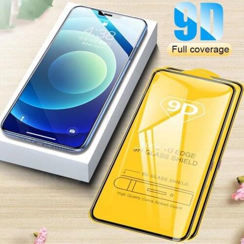 10Pcs 9D Tempered Glass For iPhone 12 Mini 11 Pro XR X XS Max Full Cover Screen Protective Glass For iPhone 7 8 6S Plus SE2 Film