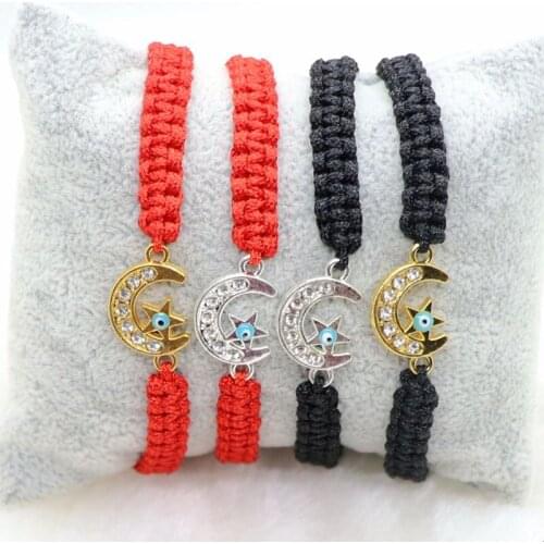 Fashion Star Moon Lucky Adjustable Bracelets Red Rope Braided Bracelet Bangle For Men Women Jewelry Christmas Xmas Gift