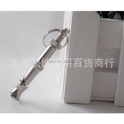 By dhl or ems 500 pieces Bamboo Joint Shape Silver Stainless Steel Dog Training Adjustable Sound Whistle Pet Products Supplies