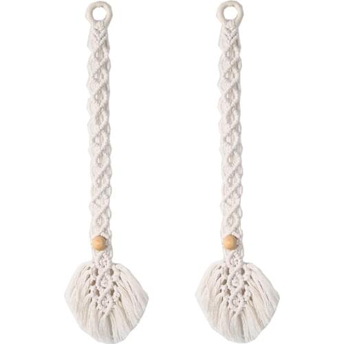 2pcs/set Hand-woven Curtain Strap Leaf Macrame Curtain Tiebacks Bohemian Curtain Tie Rope Curtains Straps Tassels everybody
