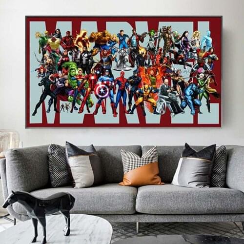 Marvel Avengers Anime Posters Superhero Iron Man Figure Movie Canvas Paintings Prints Wall Art Pictures Room Home Decor Cuadro