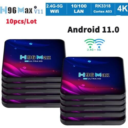 Smart TV Box Android 11 Set Top Boxes H96 MAX V11 4K Media Player RK3318 2.4G 5G WIFI 4GB 64GB Google assistant H96max tvbox