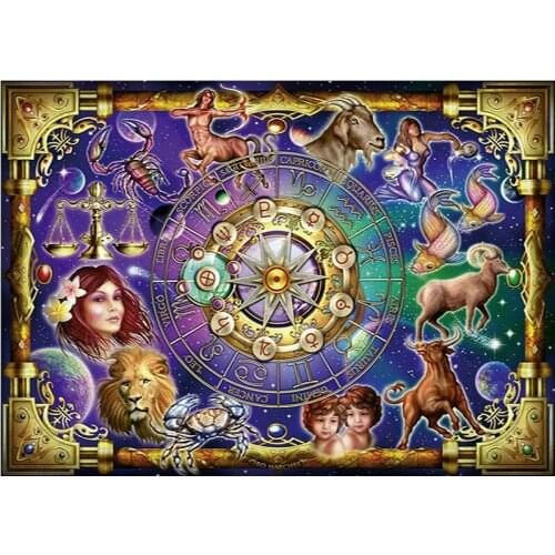 Diy Diamond Painting Cross Stitch Square Diamond Mosaic Kits Full Diamond Embroidery Twelve constellations icon Needlework Craft