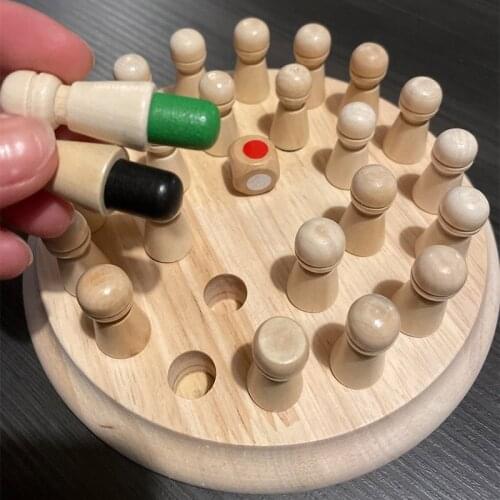 Chess game color chess board wood Memory Match Stick Chess Fun Board Puzzles Educational Cognitive Ability Learning Toys for kid