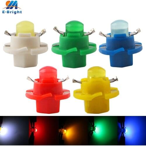 50X B8.4D Base Type COB 1 SMD Led Bulbs Interior Light Side Light Indicator Auto Car Reading 12V Light 40Lm White/Red/Blue/Amber