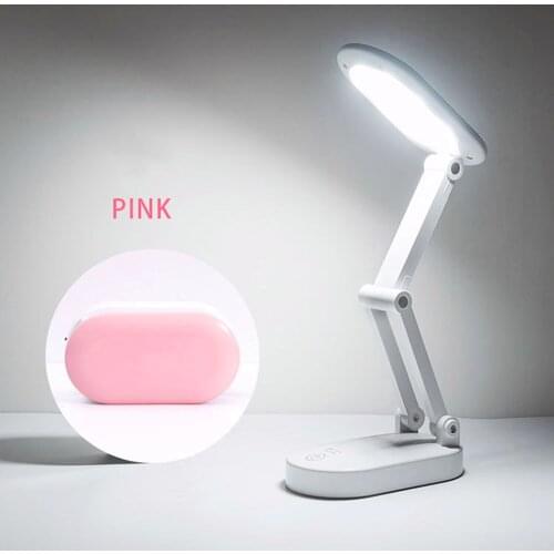LED Folding Desk Lamp Portable Travel Lamp Sensitive Control Stepless Dimming Adjustable Brightness Levels Touch to Twitch Color