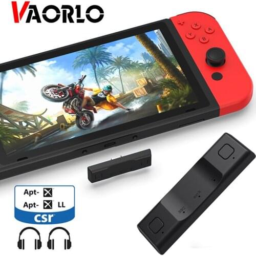 VAORLO CSR Typc-C Bluetooth Audio Tranmsitter For Nintendo Switch PS4 AtpX/AptXLL Low Latency Multipoint Wireless Adapter PK B35