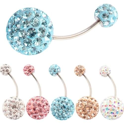 High quality Belly button rings Disco body piercing navel rings body jewelry Wholesale 20G Surgical Steel earring two uses