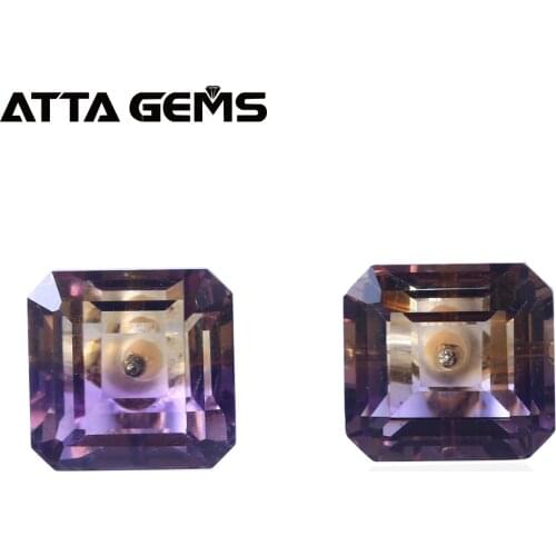 Natural Ametrine Rose Gold Stud Earring Women Wedding 7.88 Carats Real 18K Gold Earring Top Quality Jewelry Gift for Women Gift