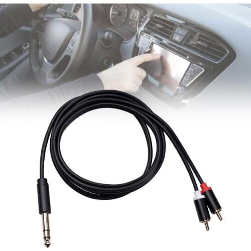 Audio Cable Convenient Design Multi-Layer Insulation Stable 6.35mm Male to 2 RCA Male Cable for Mixer