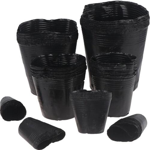 20Pcs Disposable Plant Pot Plastic Flower Pot Nutrition Bowl Seedling Cup Black Balcony Garden Supplies Seedling Box