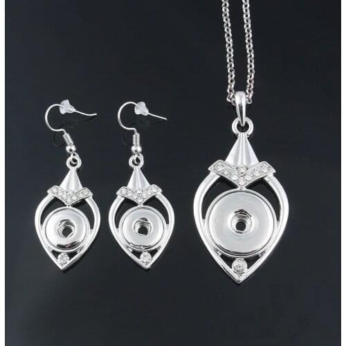 2017 Fashion Xinnver Snap Jewelry Set ,Pendant Necklace Fit 18mm Snaps ,Earrings Fit 12mm Snaps ,For Women Best Gift ZG086