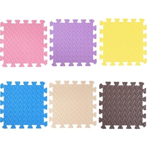 4pcs EVA Interlocking Exercise Foam Floor Mats with Border for Gym Yoga Fitness 12x12 inch Kids Play Puzzle Mat