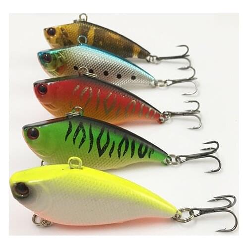 5Pcs VIB Fish Bait 5.5cm 7.5g Hard Lure Vibration Swimbait Striped bass Killer Freshwater Sea Fishing Tackle