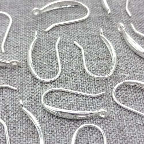 6 Pairs of 925 Sterling Silver Shiny Ear Wires Earring Hooks Earring Components