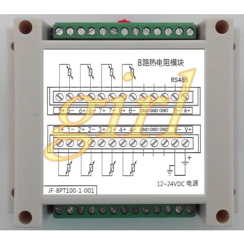 8 way temperature collection, Pt100 module, support Modbus-RTU Kingview