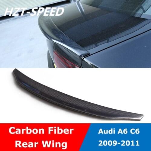 A6 C6 Carbon Fiber Rear Trunk Wing Spoiler For Audi A6 C6 Modify 2009-2011