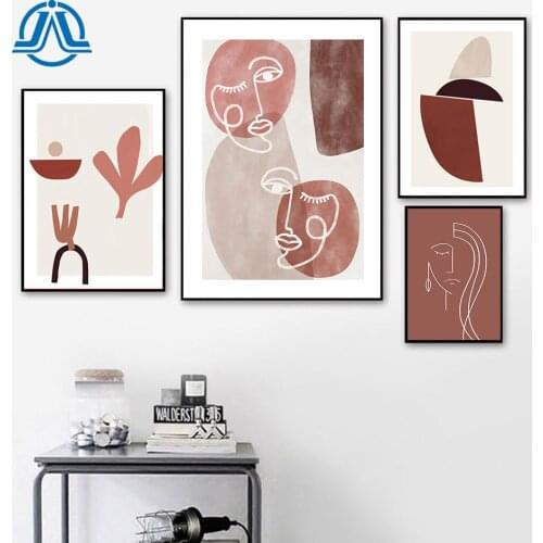 Nordic Abstract Posters And Prints Woman Face Canvas Painting Minimalist Wall Art Modern Picture For Room Decoration On The Wall