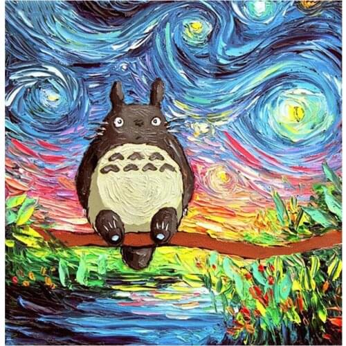 Full Square/Round Drill 5D DIY Diamond Painting "My Neighbor Totoro Starry Sky"3D Embroidery Cross Stitch Mosaic Home Art Decor