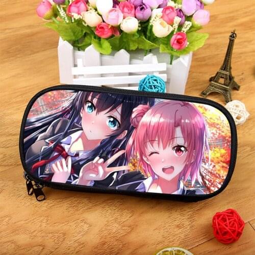 Anime My Youth Romantic Comedy Is Wrong As I Expected Large capacity Pencil Case 3D Printing Pencil Box Pen Bag For Students