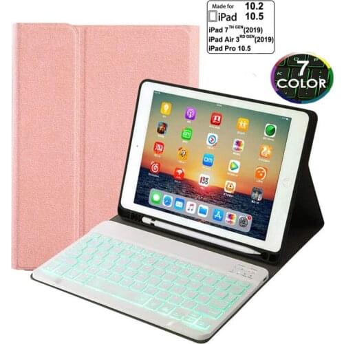 For iPad 10.2 2019 7th Generation Backlit Keyboard Case for Apple iPad Air 3 2019 For iPro 10.5 2017 Cover
