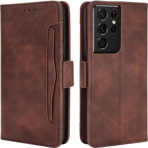 S21 Ultra 5G 2021 Flip Case Removable Card Slot Leather Cover for Samsung Galaxy S21 Plus Case Samsung S 21 FE Wallet Etui Coque