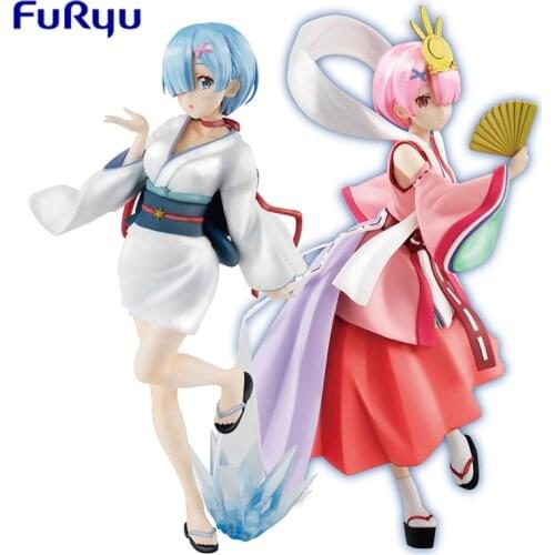 Judai 21cm Original Furyu SSS Re Zero Ram Kaguyahime Rem Yuki Onna Ver PVC Action Figure Model Doll Toys
