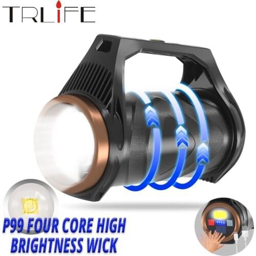 XHP99 COB Portable Lamp Outdoors Searchlight Night Fishing Light Tail with Induction Handheld with Output built-in power Battery