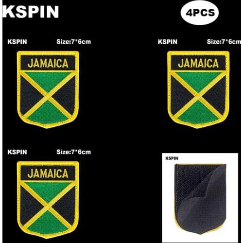 National Flag Patch Hook Loop Jamaica Badges Armband 3D Stick on Jacket Backpack Stickers