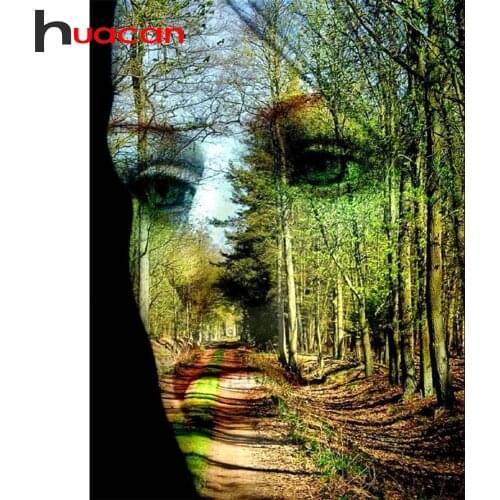 Huacan 5d DIY Full Square/Round Diamond Painting Woman Face Diamond Embroidery Complete Kit Mosaic Portrait Tree Landscape New