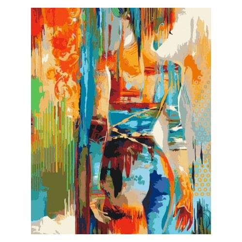 GATYZTORY DIY Painting By Numbers Abstract Girl Back Oil Painting HandPainted Acrylic Painting Home Decoration Unique Gift
