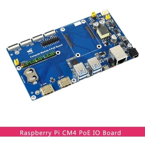 Raspberry Pi Compute Module 4 IO Board with PoE Gigabit Ethernet RJ45 4x USB 3.2 Gen1 Ports Support All CM4