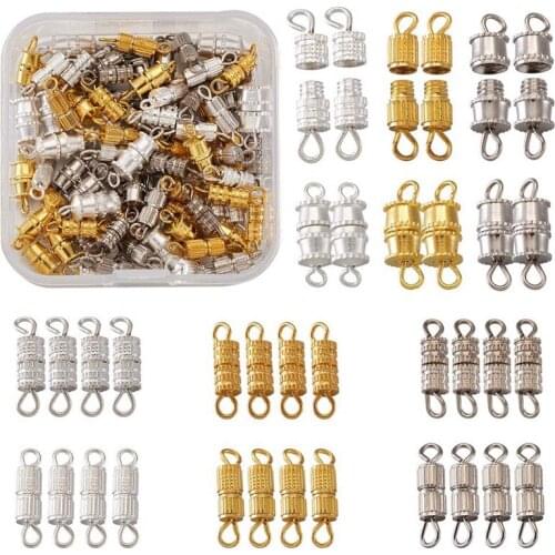 Pandahall 90sets/box Mixed Color Brass Screw Clasps Clasps Hook Connector for Jewelry Making DIY Bracelet Necklace Accessories