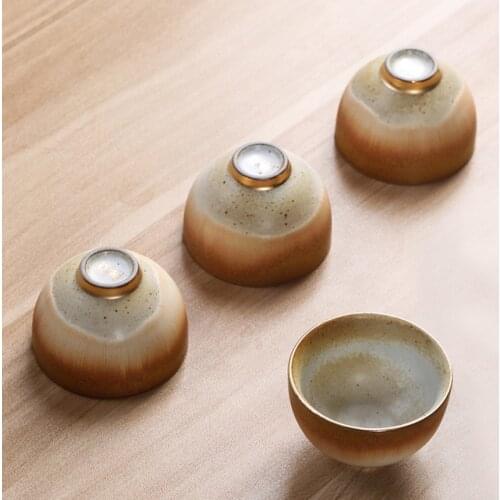 Small Teacup Ceramic Kung Fu Tea Cup Single Master Cup Japanese Retro Tea Cup Stoneware Cup Bowls Tea Cup Ceremonial Cup Tea Set
