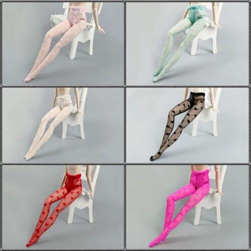Fashion Colorful Heart Love Doll Pantyhose for Barbie Doll Accessories Stockings for 1/6 BJD Dolls leggings Sock DIY Girl Toys