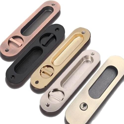 Invisible Door Locks Handle Double-sided Durable for Sliding Barn Wooden Door folding door hook lock deadlock holder lock