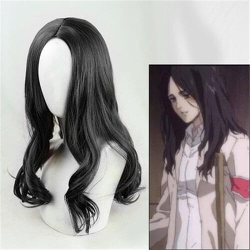 Attack on Titan Pieck Finger Cosplay Wig The Final Season Black Curly Hair Cosplay Wig Heat Resistant Synthetic Hair
