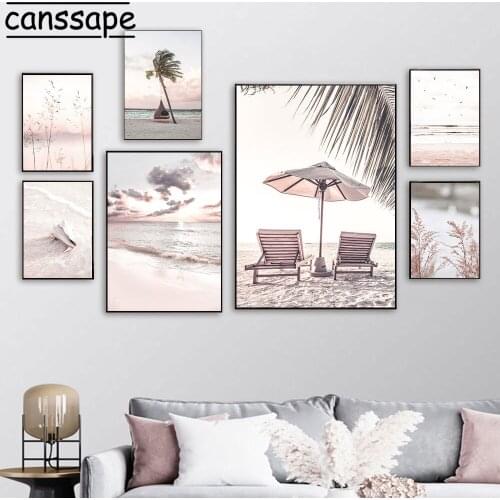 Beach Scenery Poster Palm Tree Wall Art Painting Sky Landscape Canvas Prints Nordic Posters And Prints Living Room Decoration