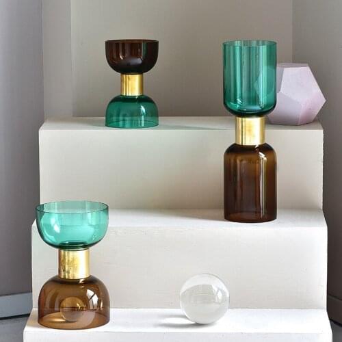 Multicolored Glass Fruit Plate Home Decoration Accessories Vase Ornaments Three-piece Suit Living Room Desktop Fruit Snack Plate