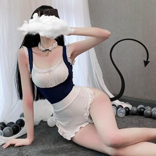 Sexy Erotic Perspective Maid Cosplay Lingerie Classical Costumes Kawaii Uniform Lace Outfit Sm Porno Suit Temptation For Women