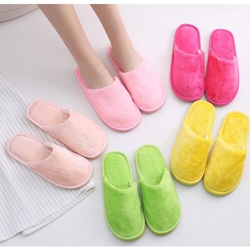 Women Men Home Slippers Spring Autumn Winter Furry Plush Indoor Shoes Bedroom Cotton Soft Flip Couple Warm House Slippers