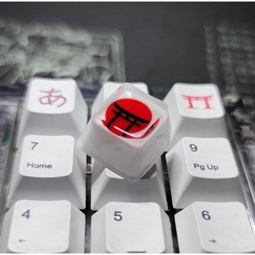 Japanese Buntori Design White Backlit Keycaps OEM R4 Customized Resin Keycaps For Cherry Mx Switch Mechanical Gaming Keyboard