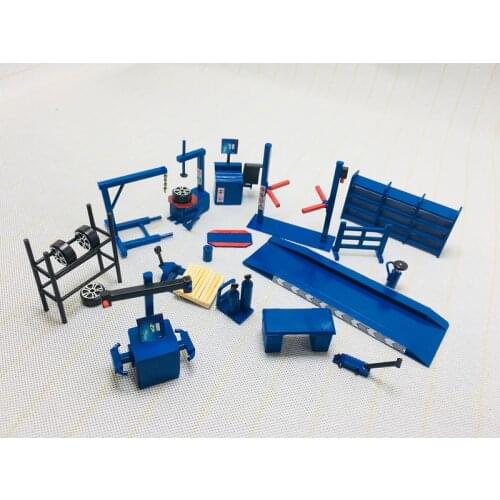 1:64 high simulation alloy car model Lifting machine Repair parts MINIGT car model Underground garage scene model for gifts