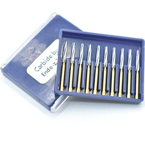 10 PCS Dental Endo-Z Files Carbide Burs Tungsten Bone Cutters Endo Drills Tooth Treatment Instrument