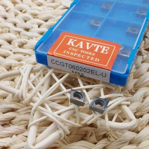 KAVTE 10Pc CCGT060202 CCGT060204 CCGT09T302 CCGT09T304 ER-U EL-U, colorful coating, high quality carbide insert, stainless steel
